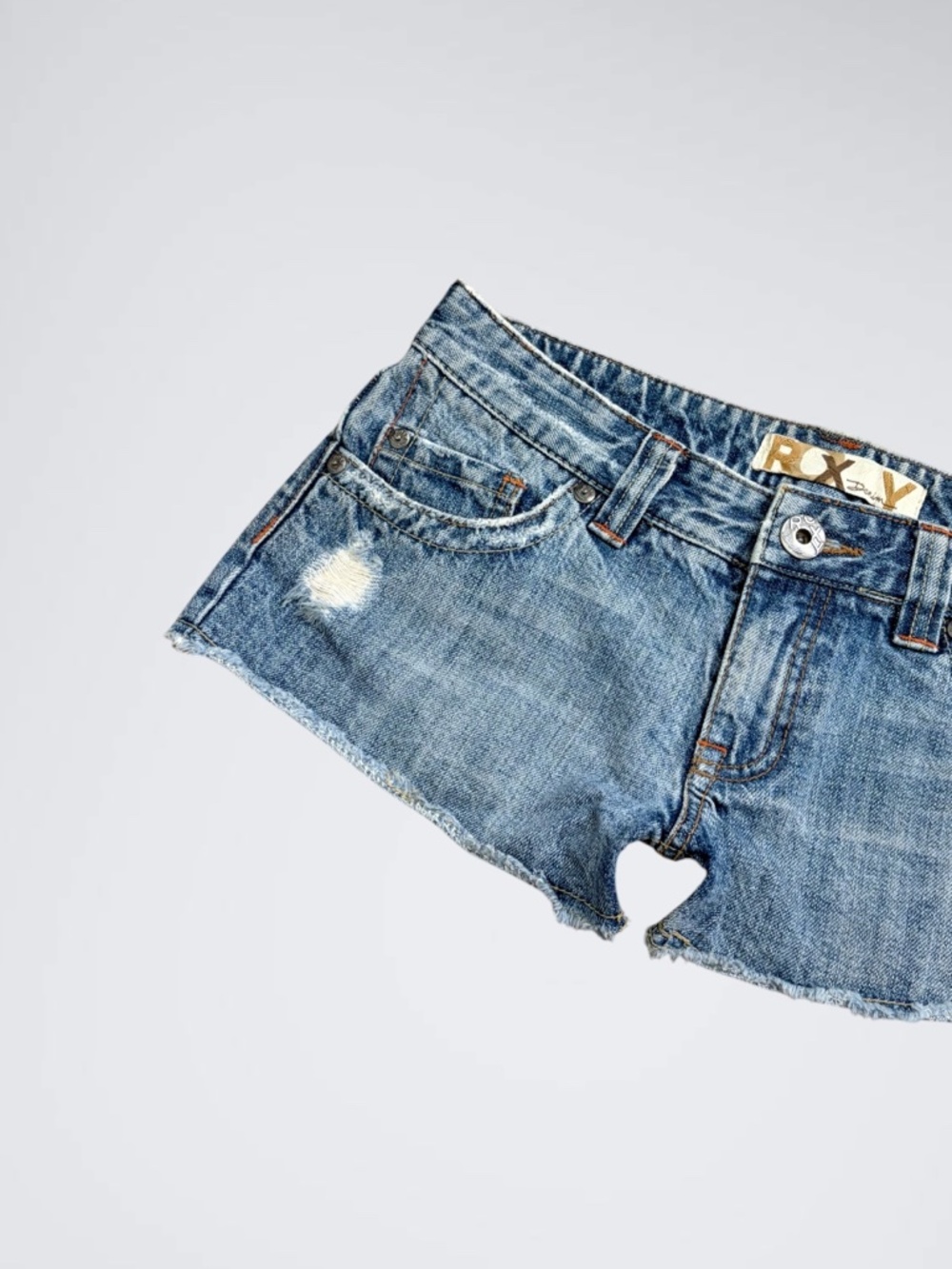 Y2K Roxy Low Rise Micro Denim Shorts - Picture 6 of 9